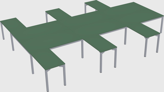 Shared l-shaped desk