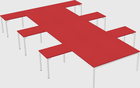 Shared l-shaped desk