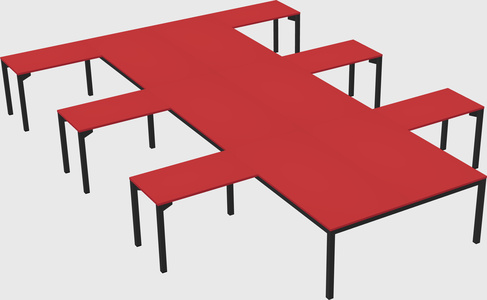 Shared l-shaped desk