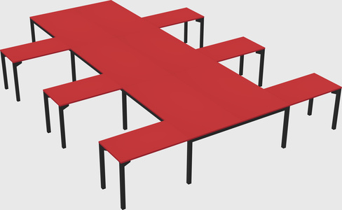 Shared l-shaped desk