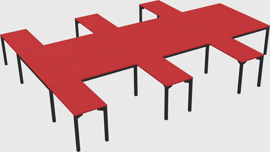 Shared l-shaped desk