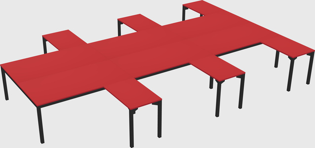 Shared l-shaped desk