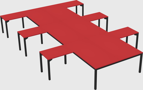 Shared l-shaped desk