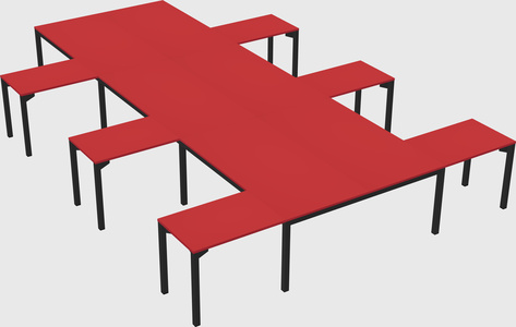 Shared l-shaped desk