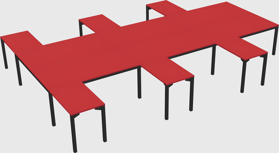Shared l-shaped desk