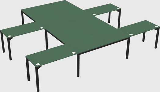 Shared l-shaped desk