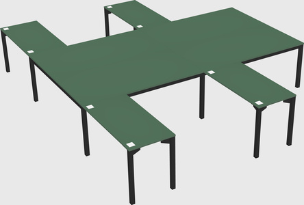 Shared l-shaped desk