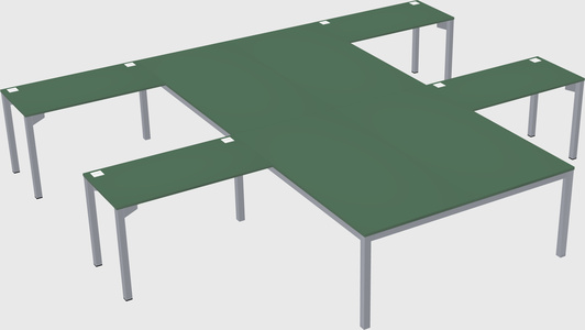 Shared l-shaped desk