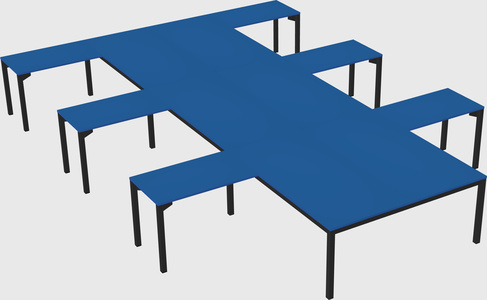 Shared l-shaped desk