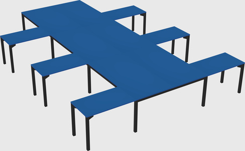 Shared l-shaped desk