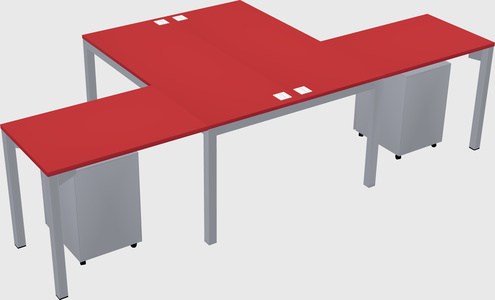 Shared l-shaped desk