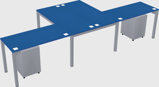 Shared l-shaped desk
