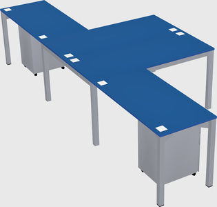 Shared l-shaped desk
