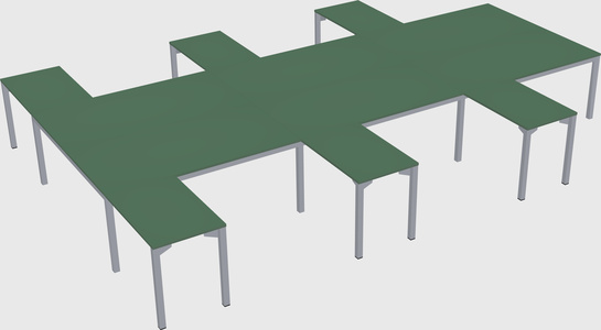Shared l-shaped desk