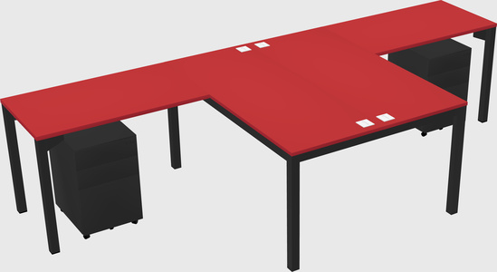 Shared l-shaped desk
