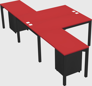 Shared l-shaped desk