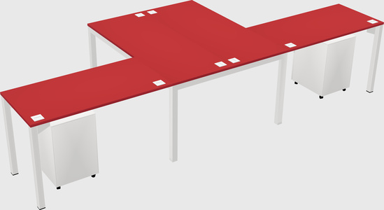 Shared l-shaped desk