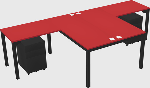 Shared l-shaped desk