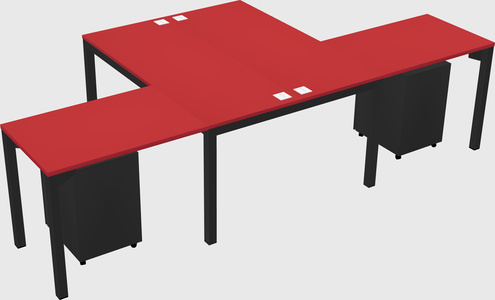 Shared l-shaped desk