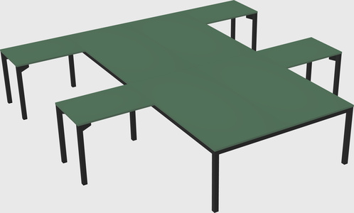 Shared l-shaped desk