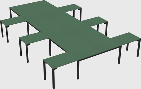 Shared l-shaped desk