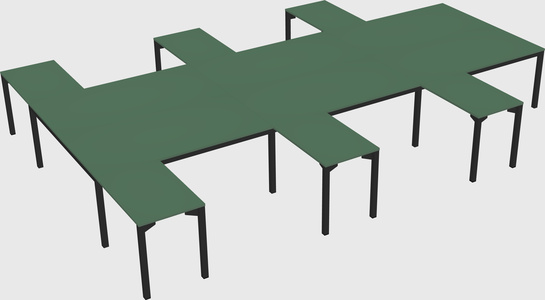 Shared l-shaped desk