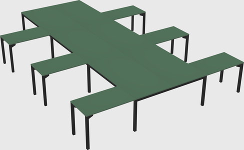 Shared l-shaped desk
