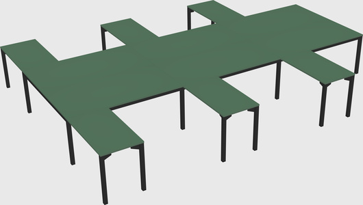 Shared l-shaped desk