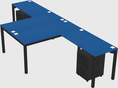 Shared l-shaped desk