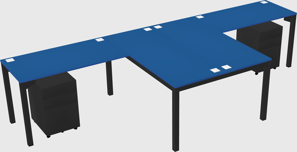 Shared l-shaped desk