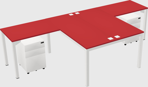 Shared l-shaped desk