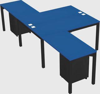Shared l-shaped desk