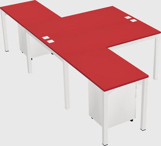 Shared l-shaped desk