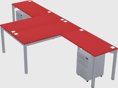 Shared l-shaped desk