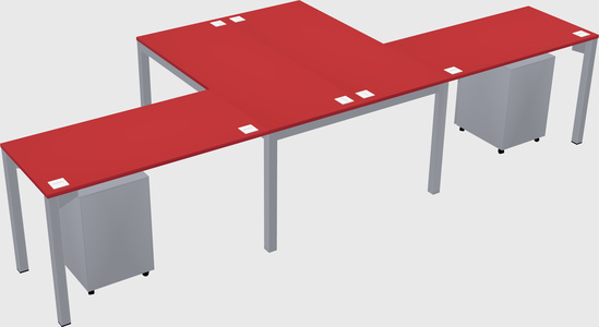 Shared l-shaped desk