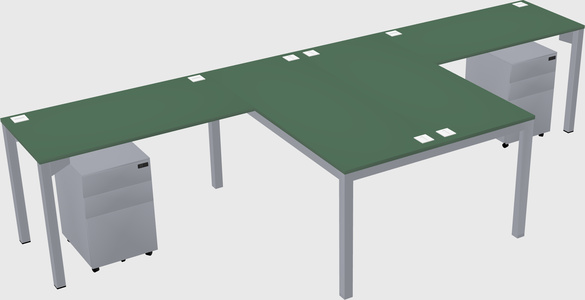 Shared l-shaped desk