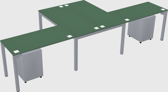 Shared l-shaped desk
