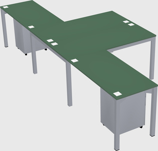 Shared l-shaped desk