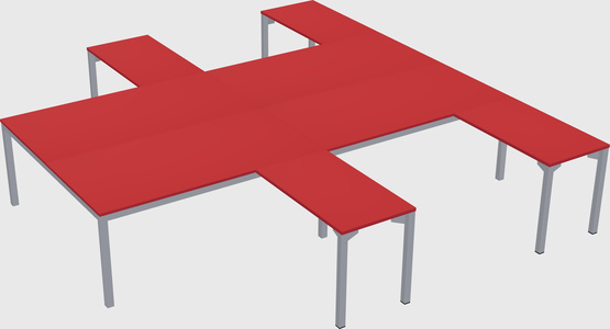 Shared l-shaped desk