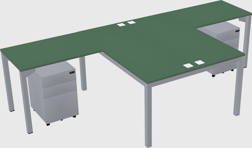Shared l-shaped desk