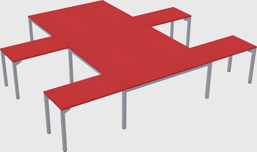 Shared l-shaped desk