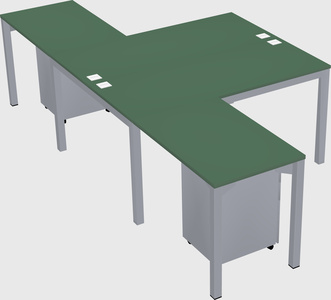 Shared l-shaped desk