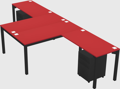Shared l-shaped desk