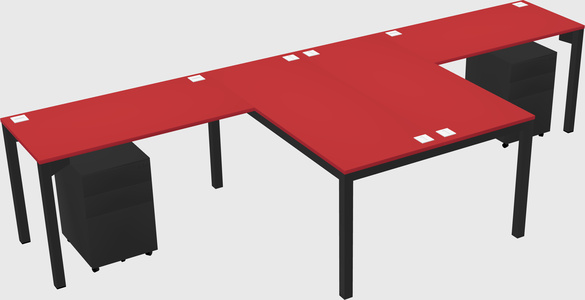 Shared l-shaped desk