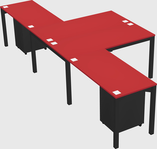 Shared l-shaped desk