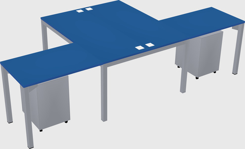 Shared l-shaped desk