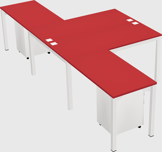 Shared l-shaped desk