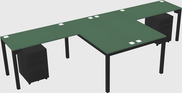 Shared l-shaped desk