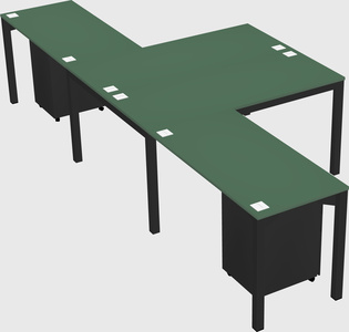 Shared l-shaped desk