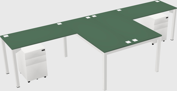 Shared l-shaped desk